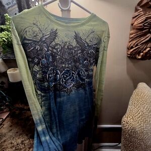 Sinful Green and Blue Long Sleeve Tee